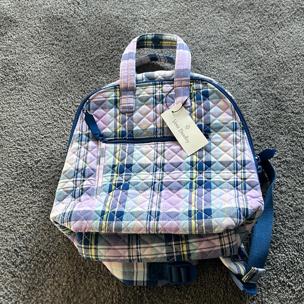 Vera Bradley Mini Totepack Amethyst Plaid NWT